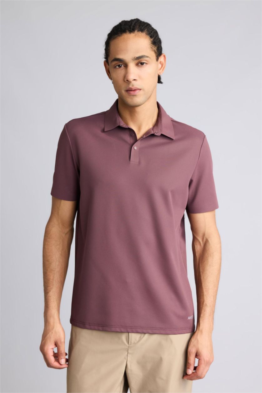 رجال خمري Standard Fit Sports Short Sleeve Polo T-shirt