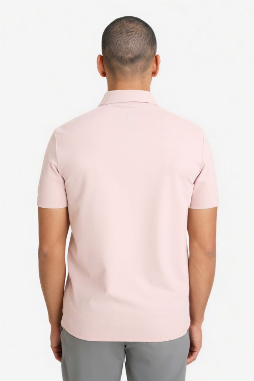 رجال أرجواني تيشيرت بولو رياضي نص ردن قصة عادية