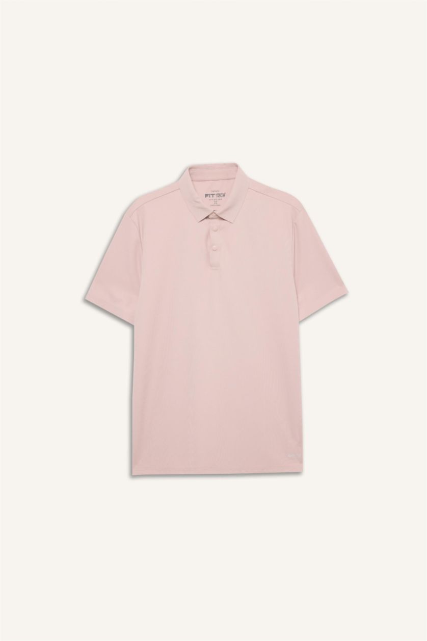 رجال أرجواني تيشيرت بولو رياضي نص ردن قصة عادية