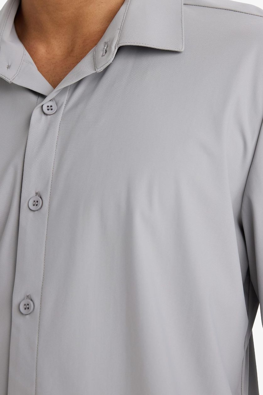 Ерлер Ашық сұр слим пішімі жейде мойыны Свитер