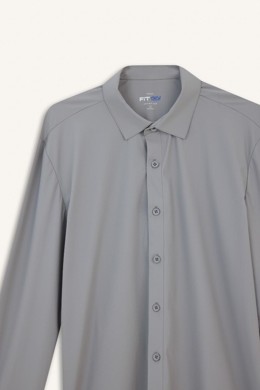 Ерлер Ашық сұр слим пішімі жейде мойыны Свитер