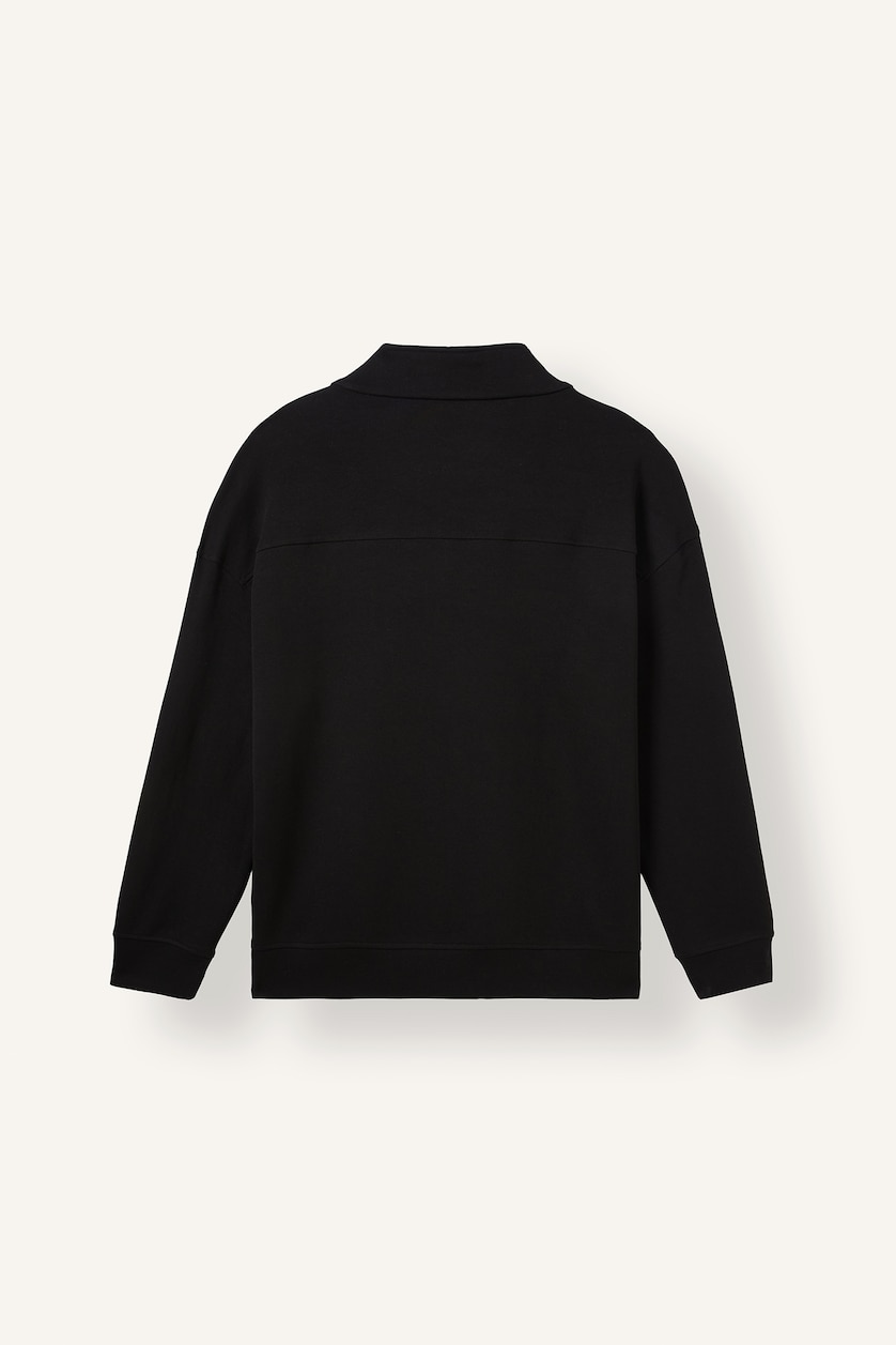 MAN Black Boxy Fit Half-Zip Scuba Diving Fabric Sweatshirt