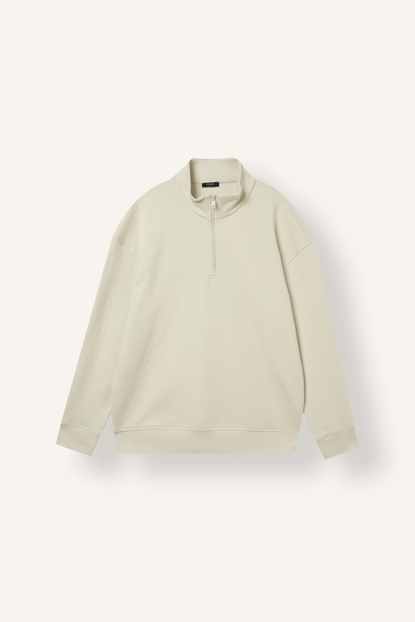 Men Stone Boxy Fit Scuba Fabric Sweatshirt