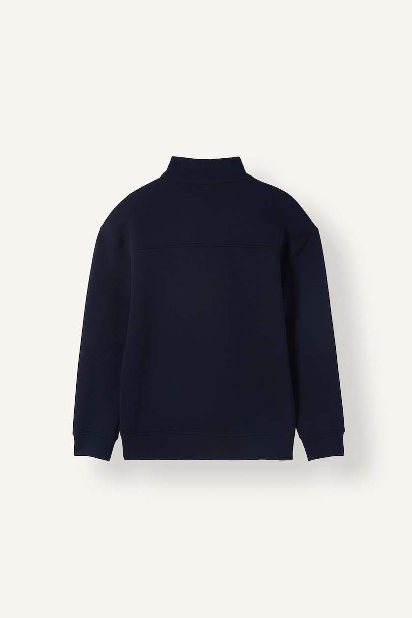 MAN NAVY Boxy Fit Scuba Fabric High Neck Sweatshirt