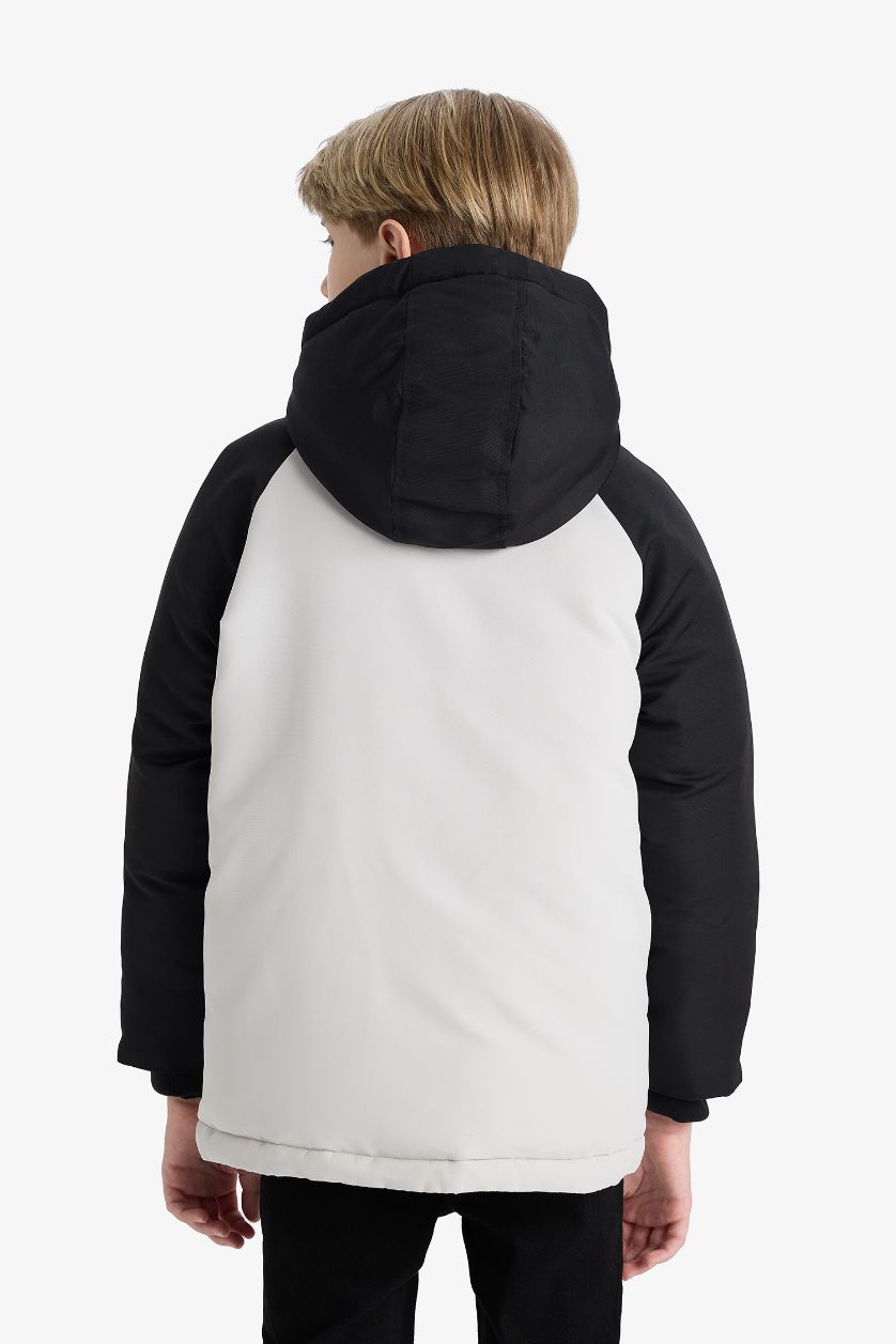 BOYS & TEENS Light Grey Boy Waterproof Hooded Fleece Lined Jacket