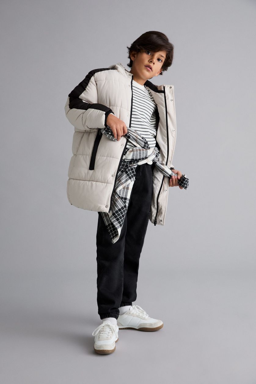 BOYS & TEENS Beige Boy Waterproof Fleece Lined Puffer Jacket