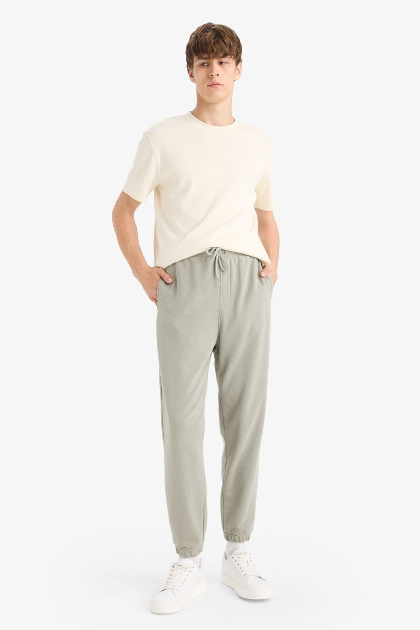 HOMME Gris Pantalon Jogging basique à poches Coupe régulière