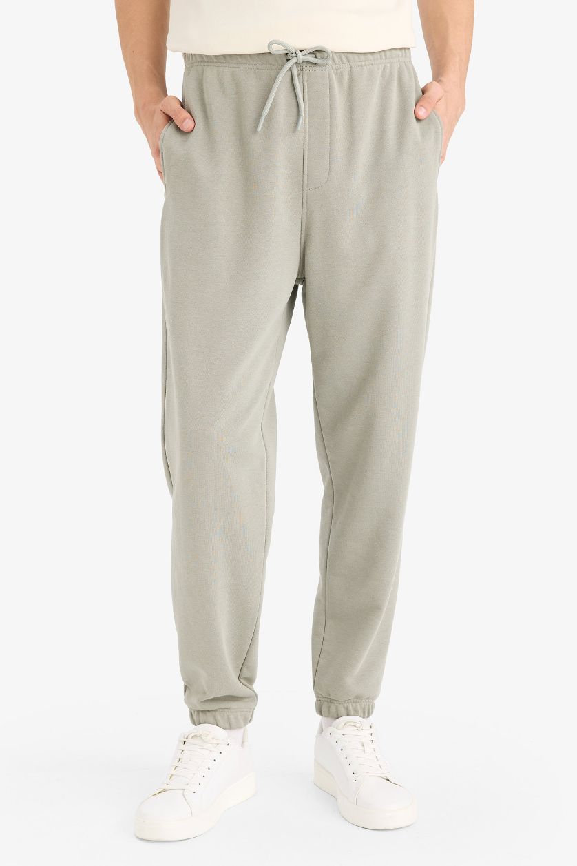 HOMME Gris Pantalon Jogging basique à poches Coupe régulière