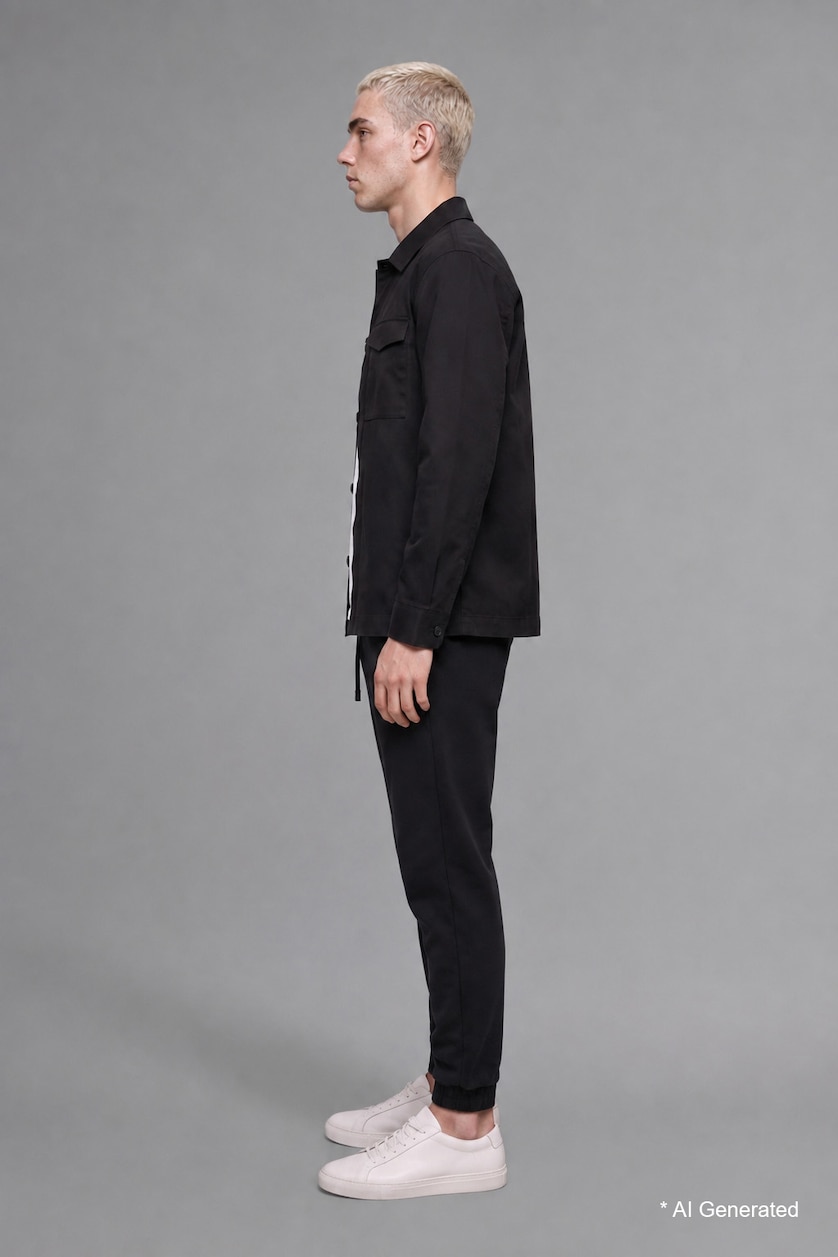 MAN Black Slim Fit Pique Jogger Sweatpants