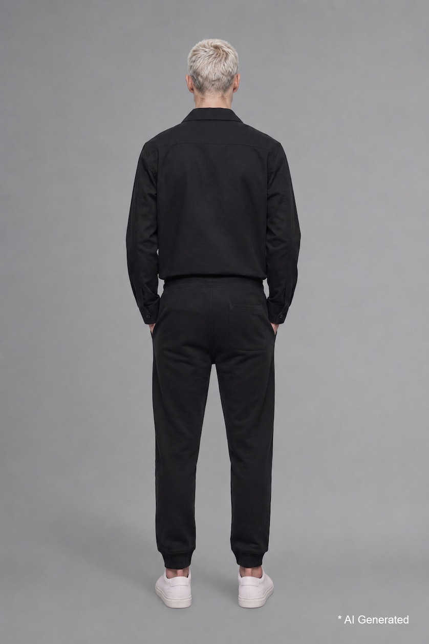 MAN Black Slim Fit Pique Jogger Sweatpants