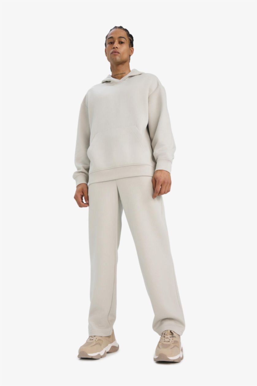 Man Stone Wide Leg Textured Sweatpants