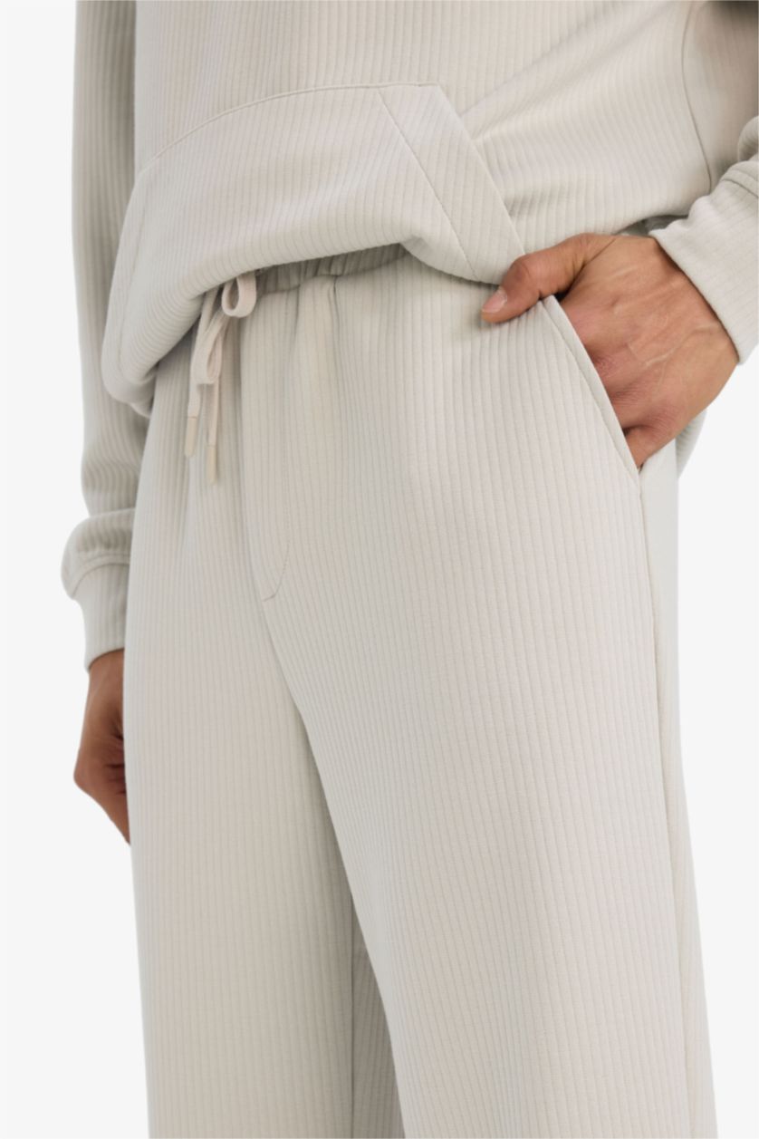 Man Stone Wide Leg Textured Sweatpants
