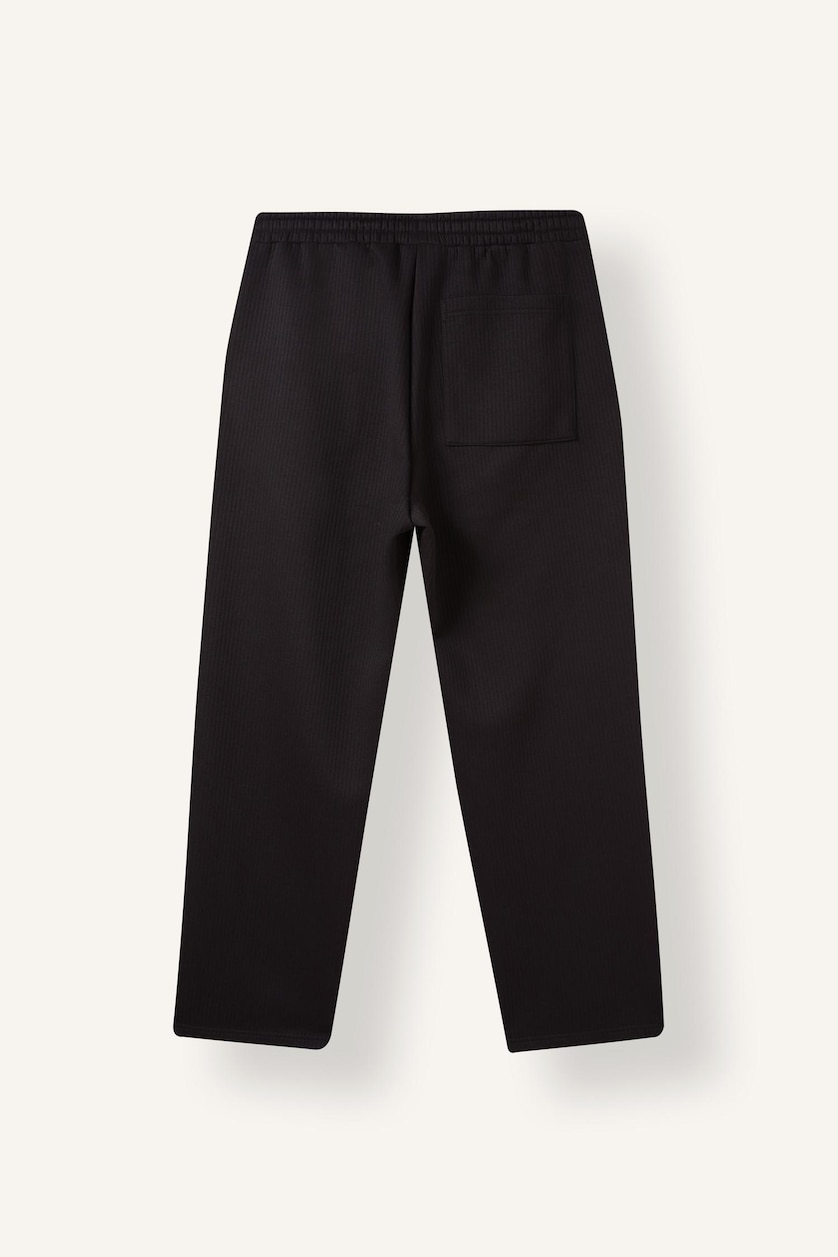 Men Black Relax Fit Wide Leg Full Length Trousers