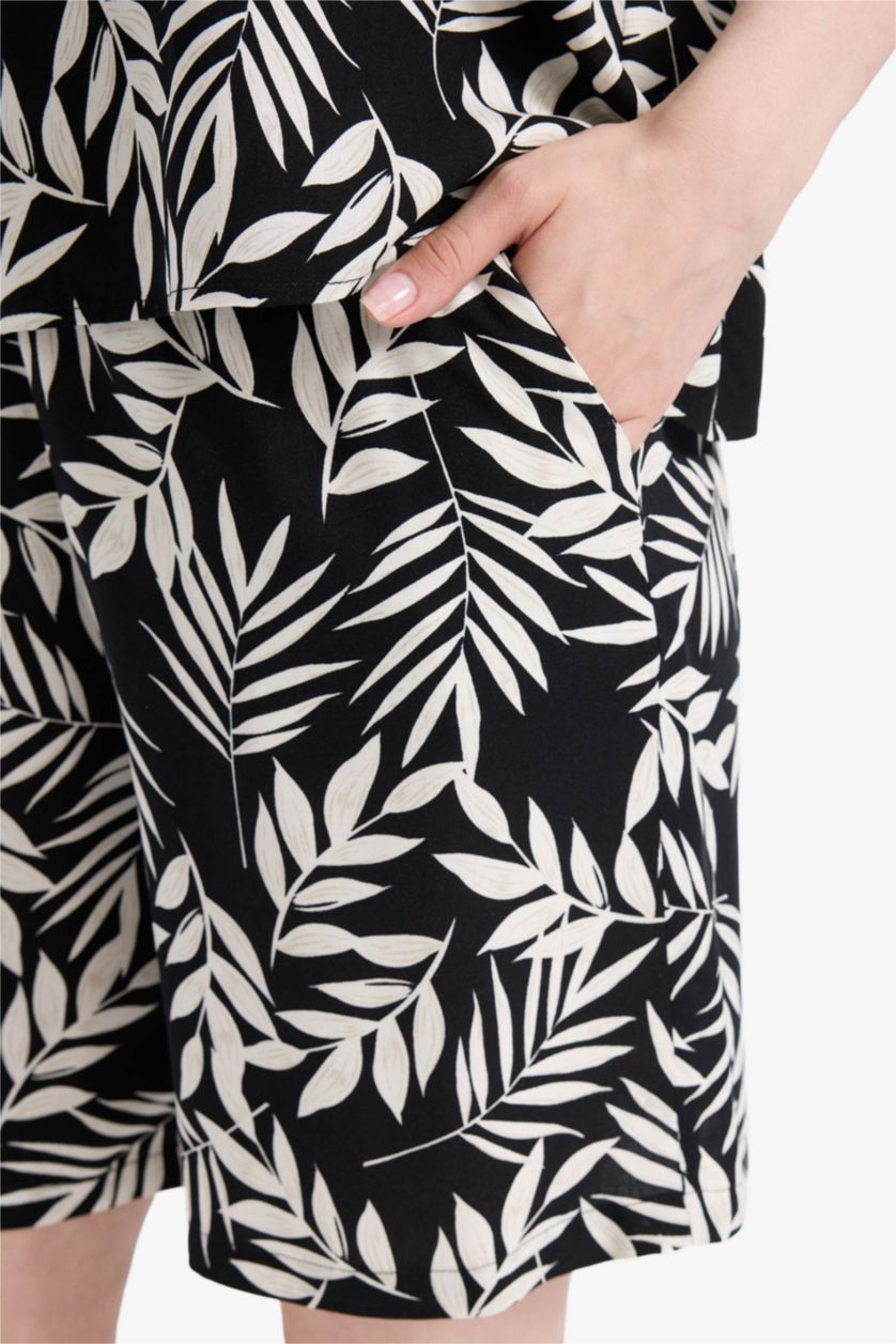 نساء أسود بلوزة كت منقوش قصة عادية بياخة V