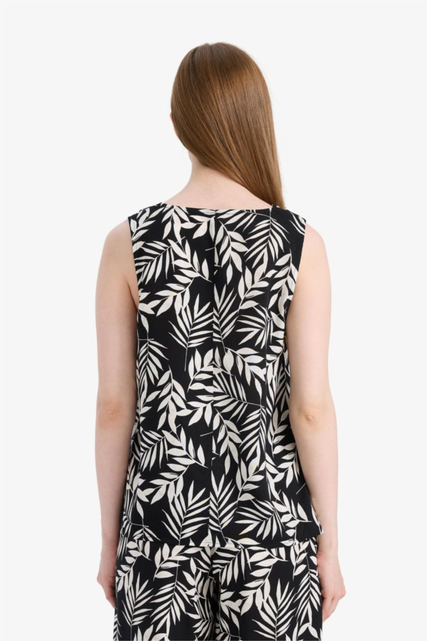 نساء أسود بلوزة كت منقوش قصة عادية بياخة V