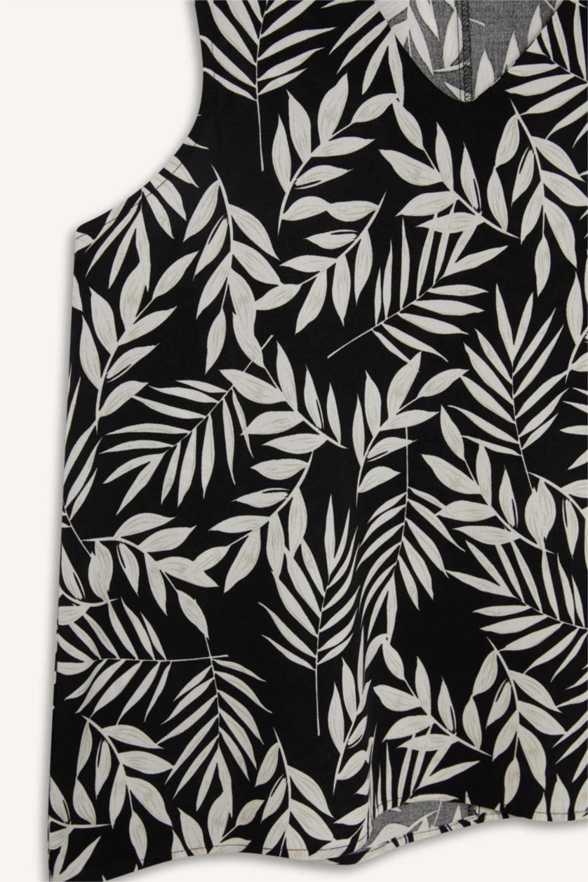 نساء أسود بلوزة كت منقوش قصة عادية بياخة V