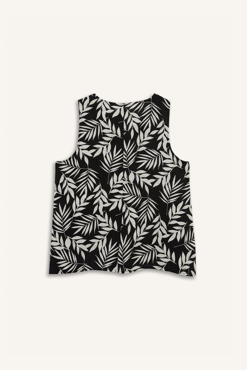 نساء أسود بلوزة كت منقوش قصة عادية بياخة V