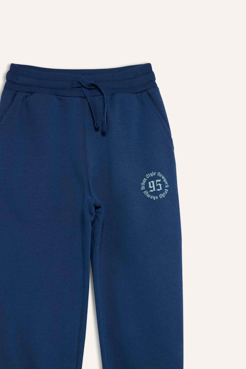 أولاد أزرق غامق بنطرون بجامة رياضي ولادي قصة عادية بخصر مطاطي