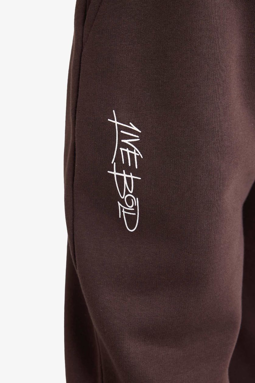 أولادي بني بنطلون رياضي أولادي مطبوع بخصر مطاطي