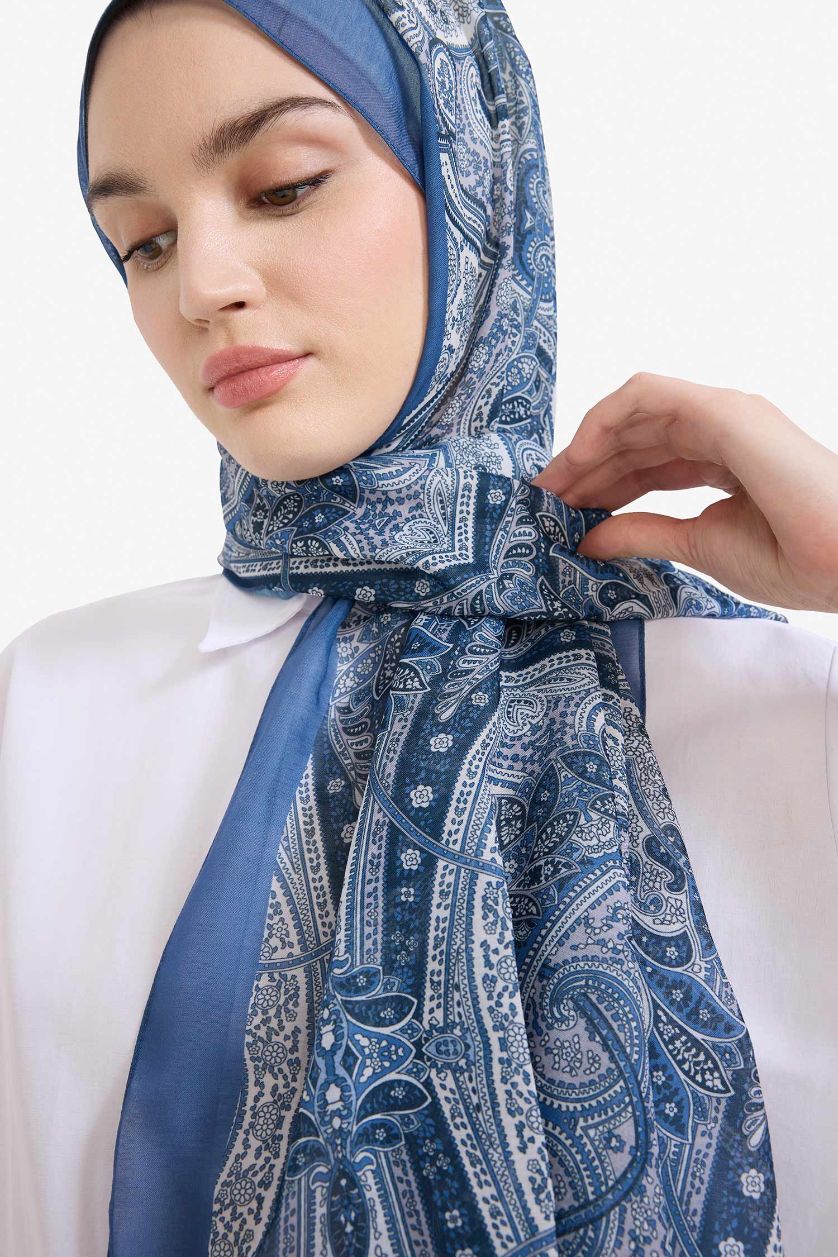 WOMAN Blue Woman Voile Hijab Shawl
