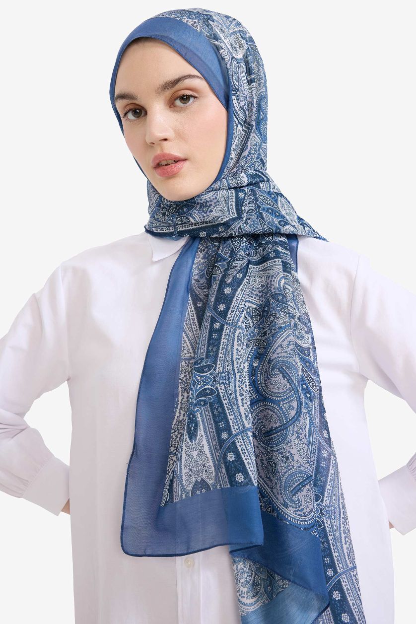 WOMAN Blue Woman Voile Hijab Shawl