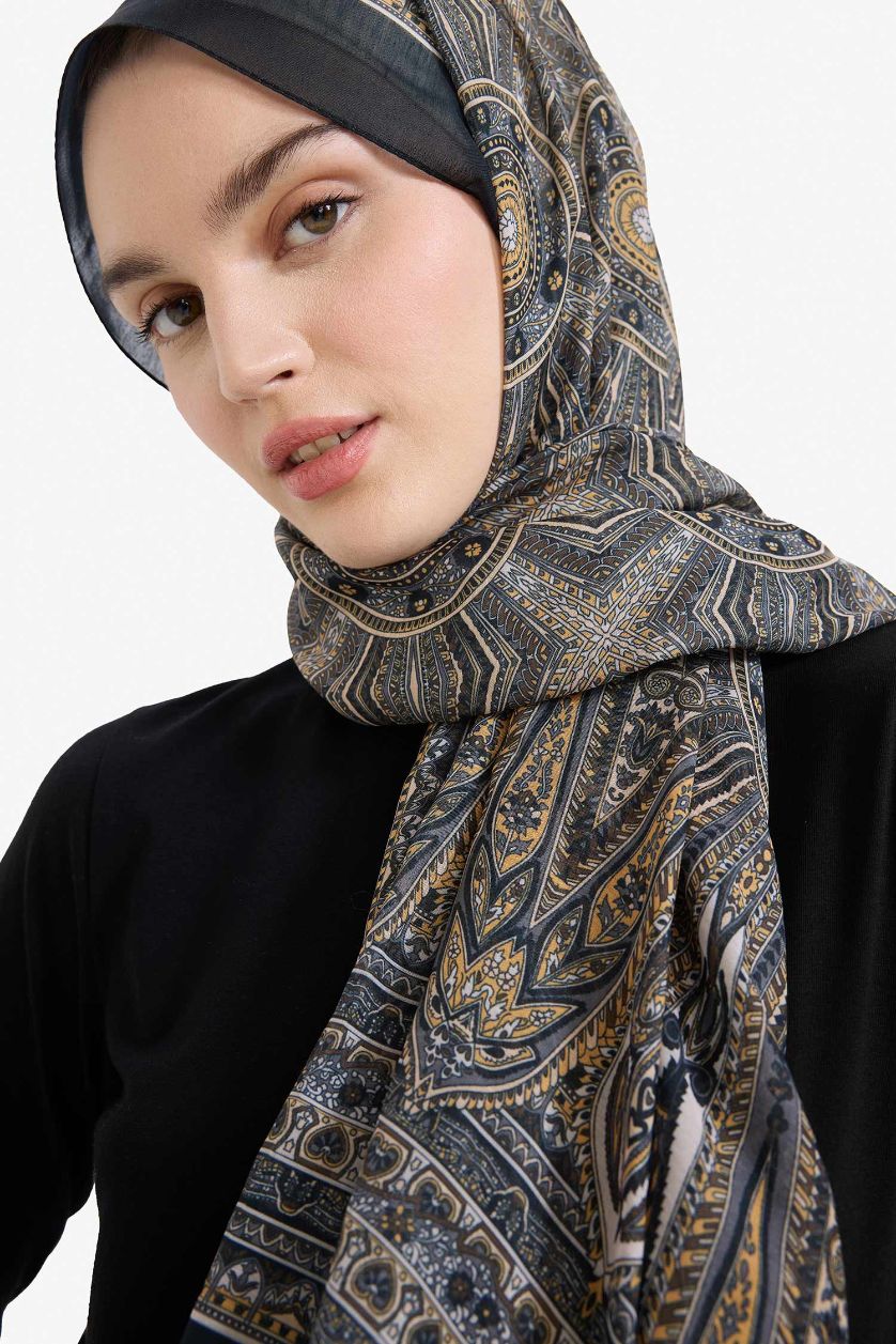 Kadın Siyah Kadın Vual Tesettür Şal