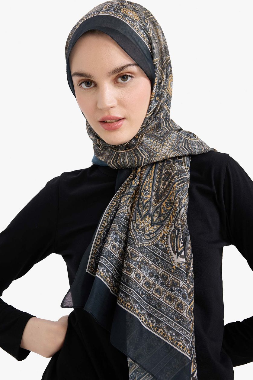 Kadın Siyah Kadın Vual Tesettür Şal