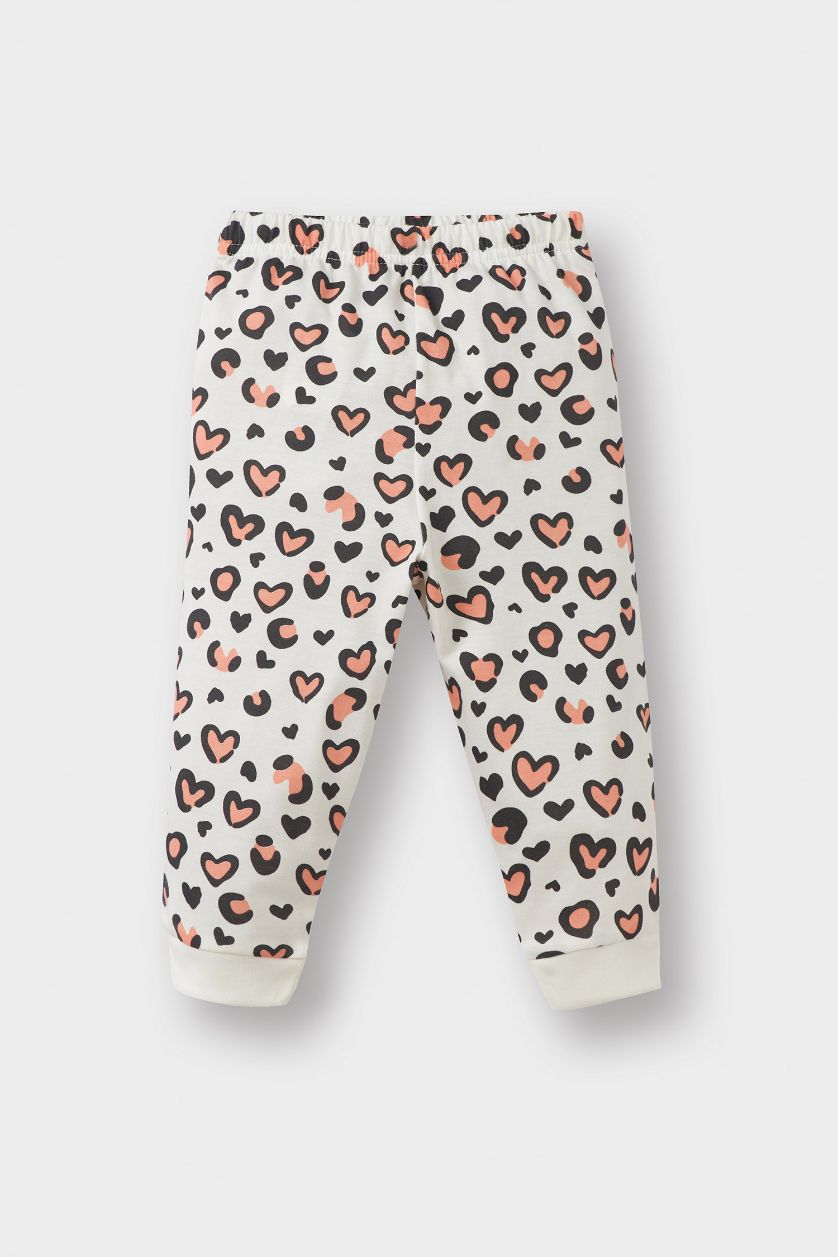 طفلة صغيرة بيج فاتح سيت بجامة بيبي بناتي ممشط قصة عادية - قطعتين