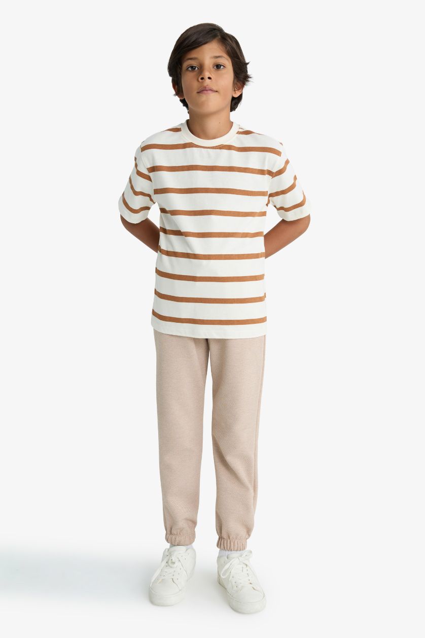 Erkek Çocuk - Genç Erkek Bej Erkek Çocuk Beli Lastikli Jogger Eşofman Altı