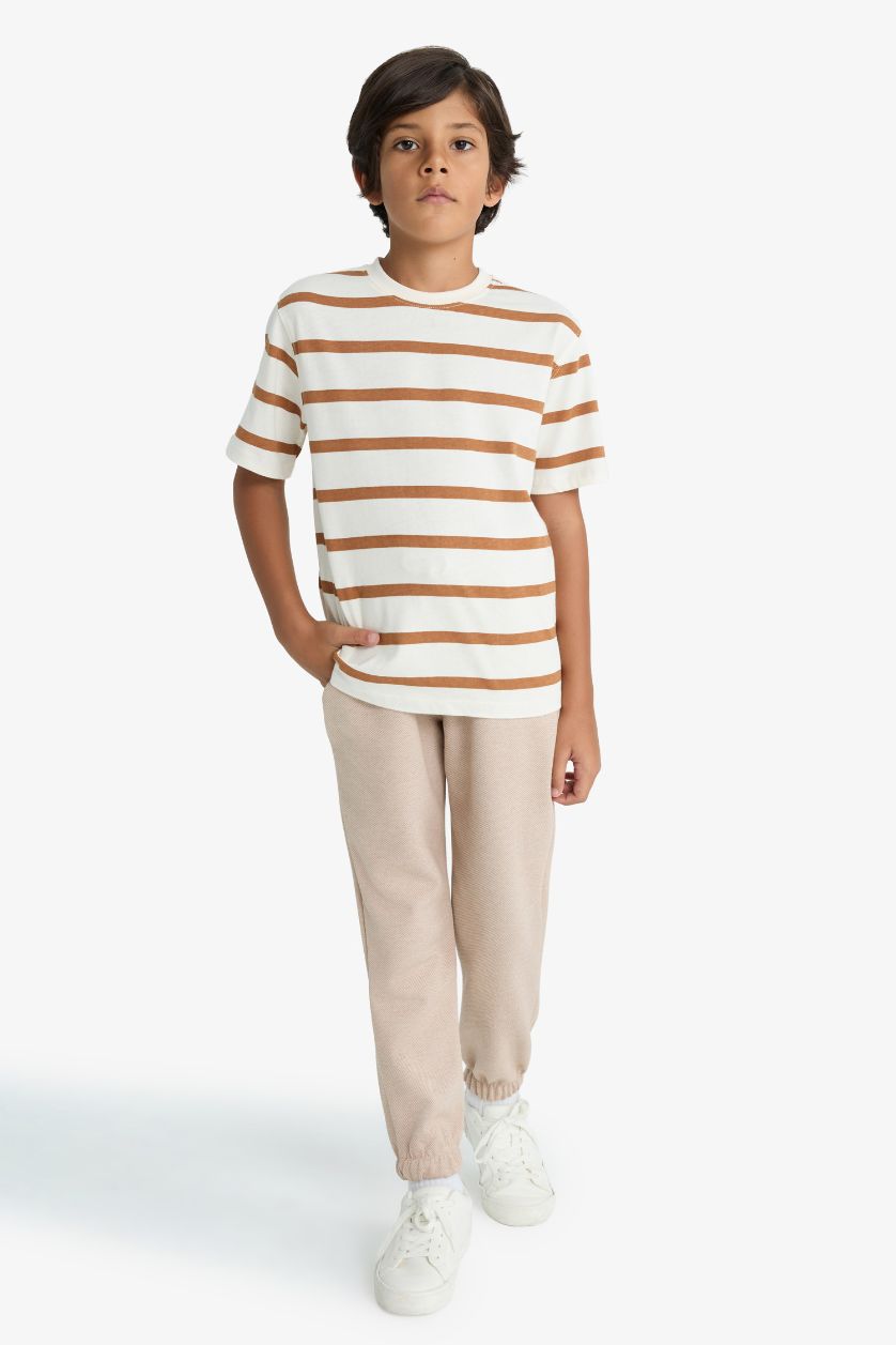 Erkek Çocuk - Genç Erkek Bej Erkek Çocuk Beli Lastikli Jogger Eşofman Altı