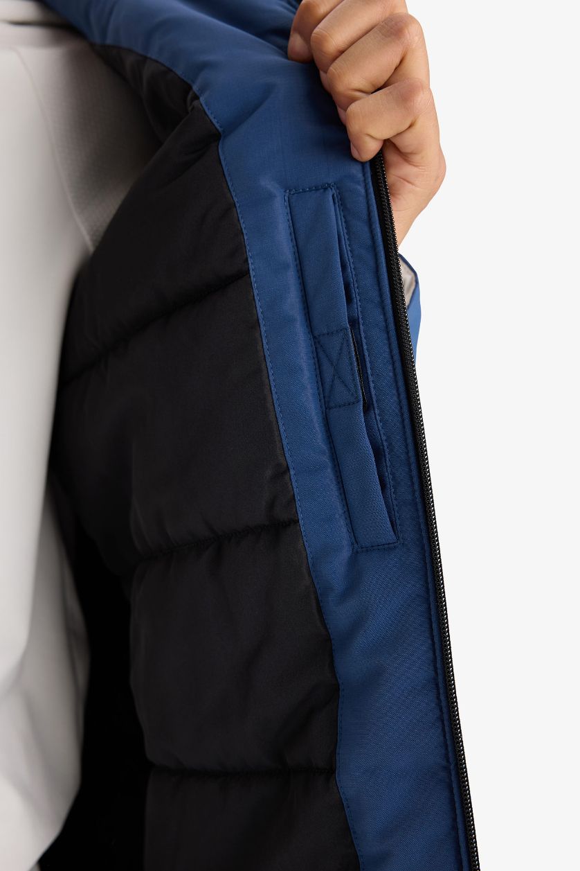 MAN Indigo DeFactoFit Regular Fit Hooded Zippered Waterproof Jacket