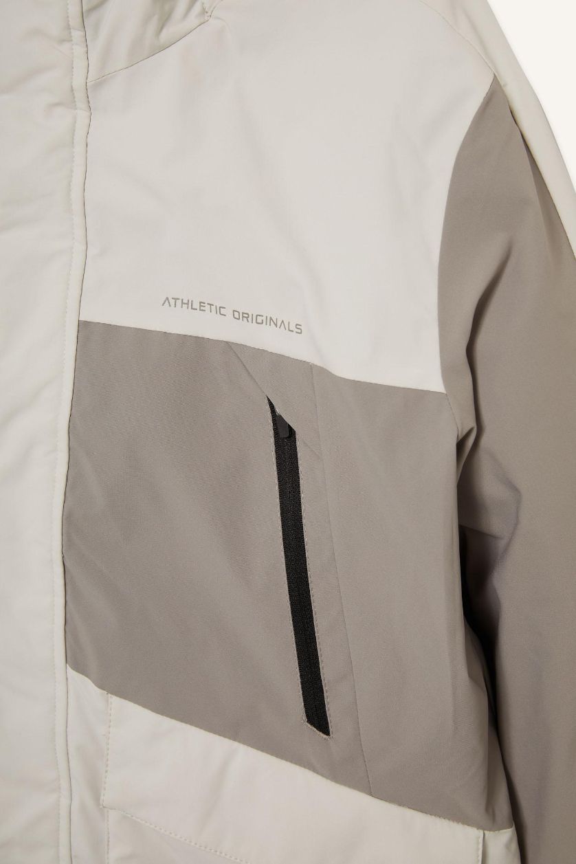 Erkek Taş Su İtici Regular Fit Kapüşonlu Rüzgar Geçirmez Mont