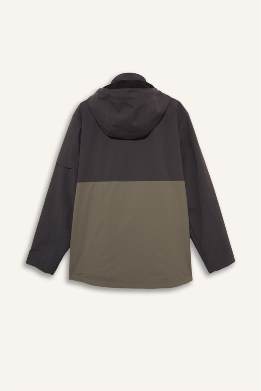 رجالي أنثرا جاكيت وتر بروف مطبوع قصة عادية بكابيشون