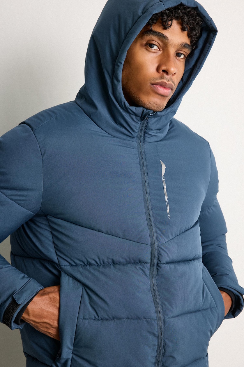 Man NAVY Regular Fit Water-Repellent Windproof Hooded Jacket