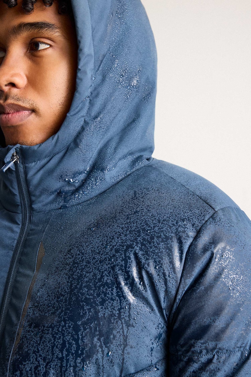 Man NAVY Regular Fit Water-Repellent Windproof Hooded Jacket