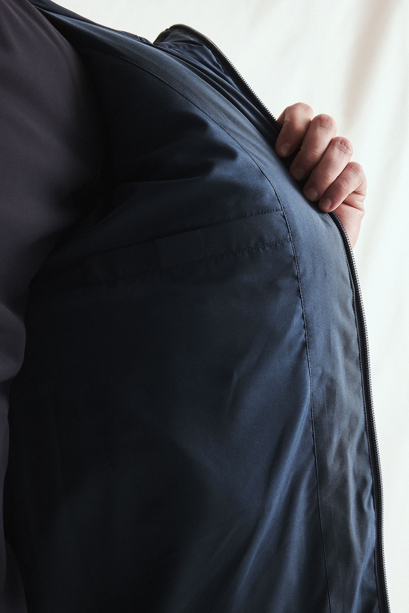 Men NAVY Regular Fit Water-Repellent Windproof Hooded Jacket