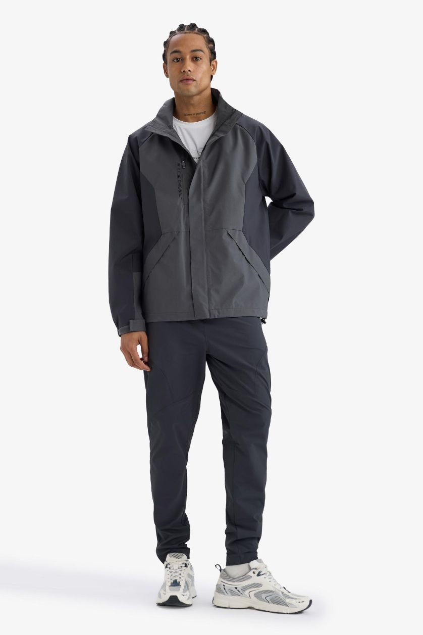 رجالي أنثرا جاكيت مطر وتر بروف قصة عادية بكابيشون ببطانة شبكية من DeFactoFit
