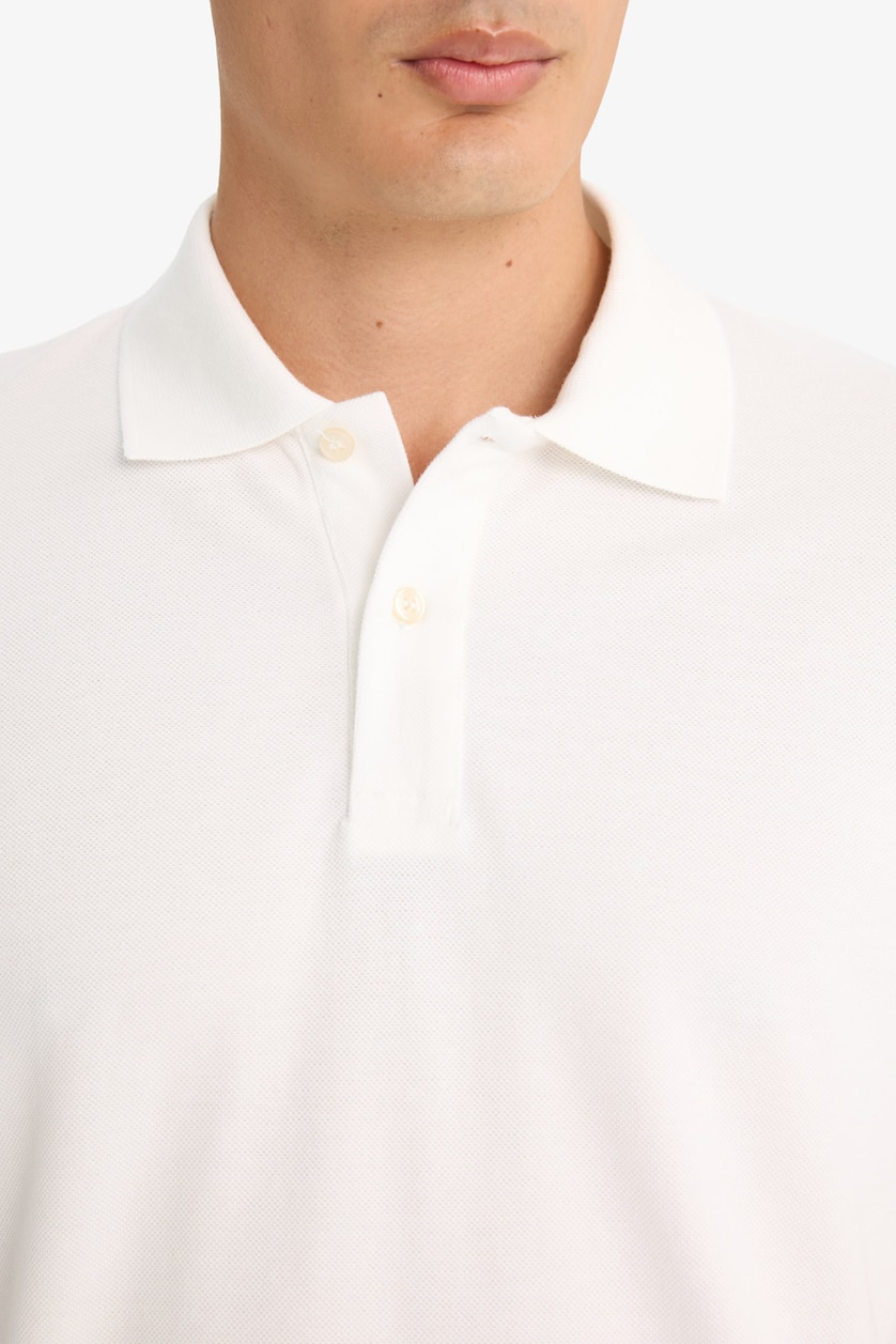 Erkek Kırık Beyaz %100 Pamuk Regular Fit Polo Tişört