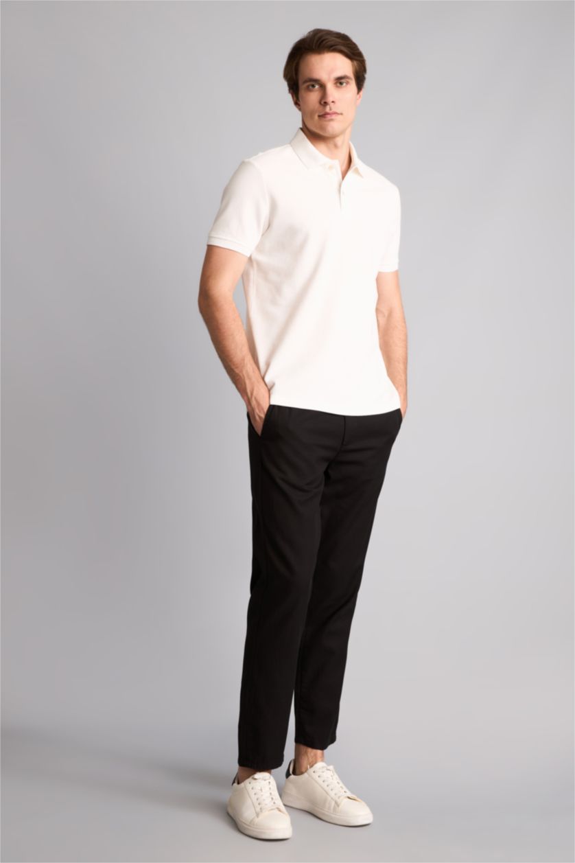 HOMME Blanc T-shirt polo 100% coton Coupe régulière