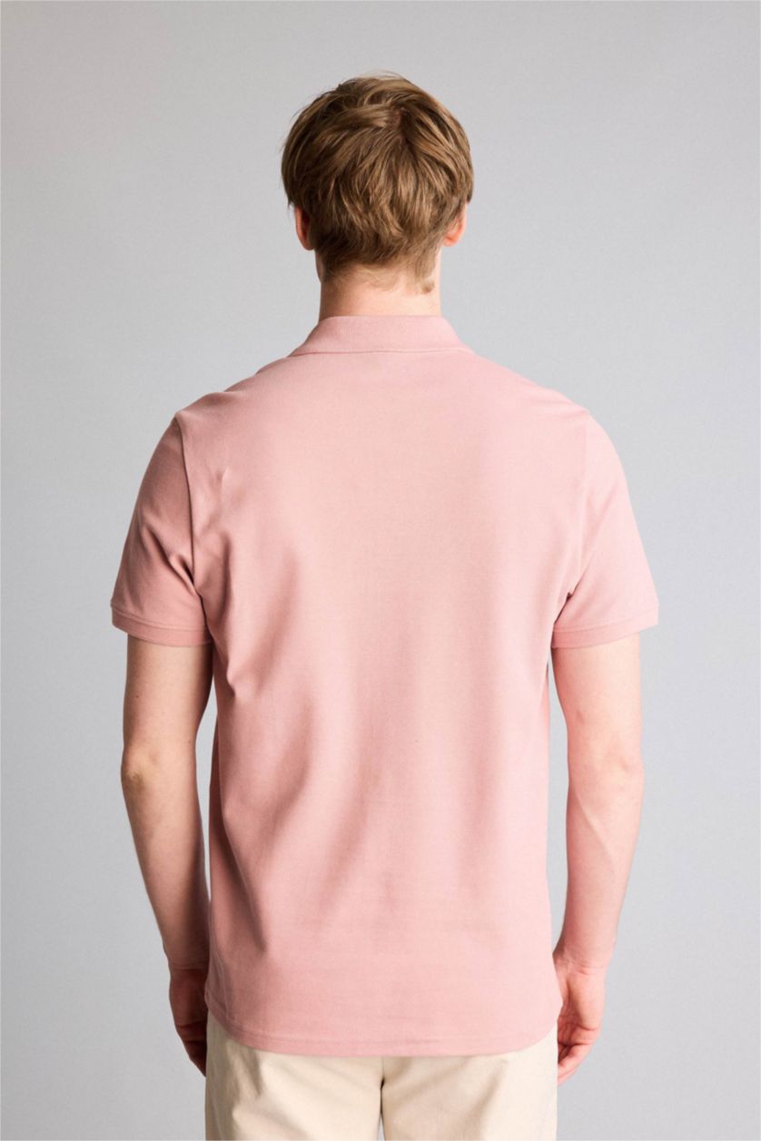 Erkek Gülkurusu %100 Pamuk Polo Tişört