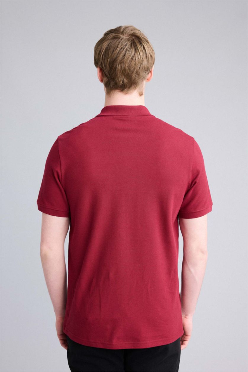 Erkek Bordo %100 Pamuk Polo Tişört