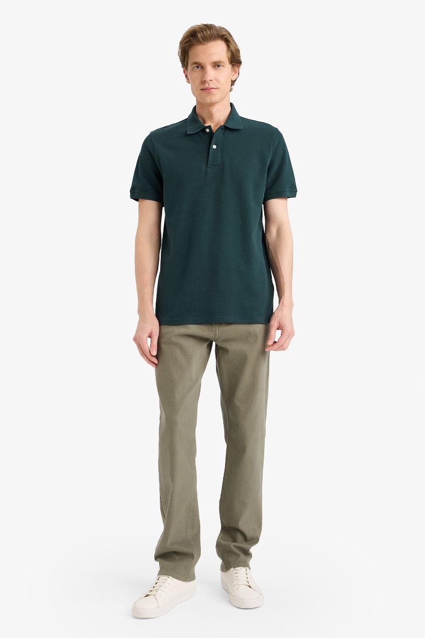 MAN Dark Green تيشيرت بولو قطن 100%