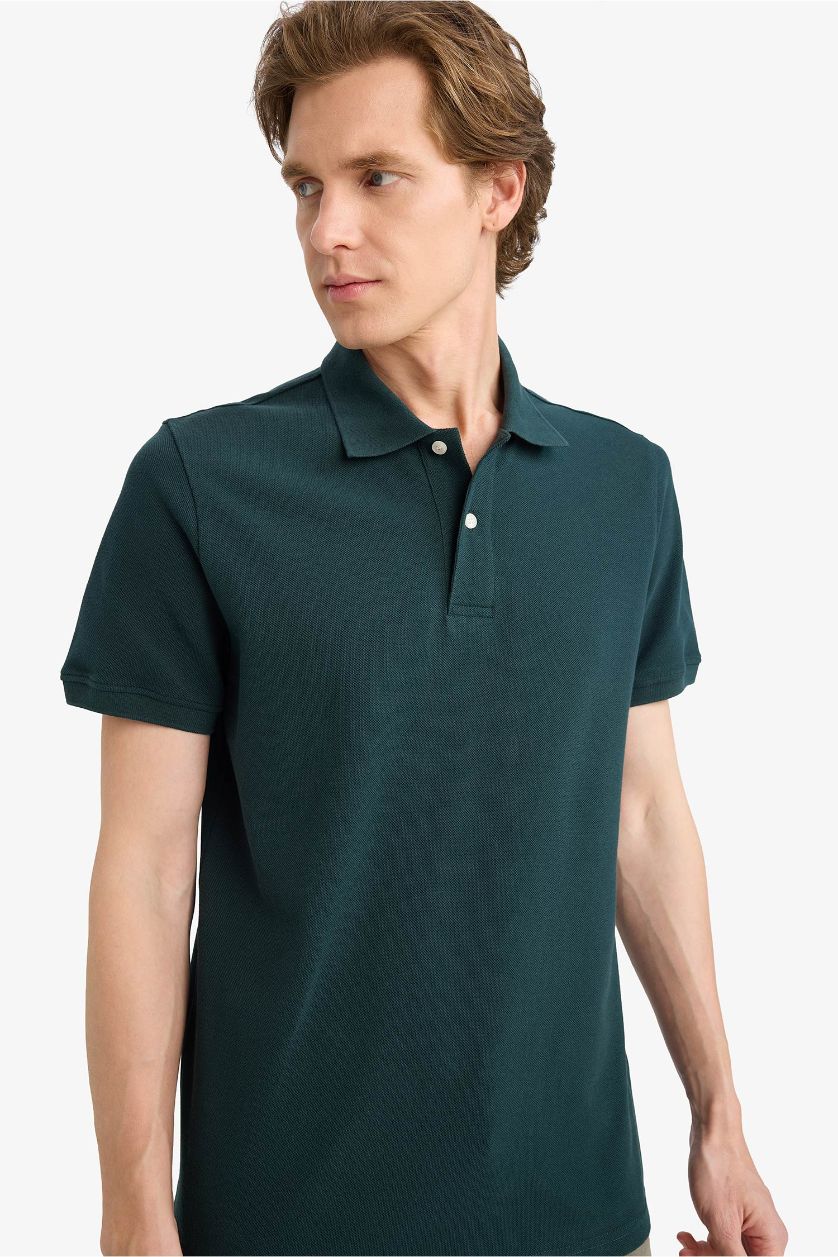 MAN Dark Green تيشيرت بولو قطن 100%