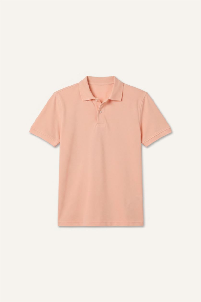 Erkek Somon %100 Pamuk Polo Tişört