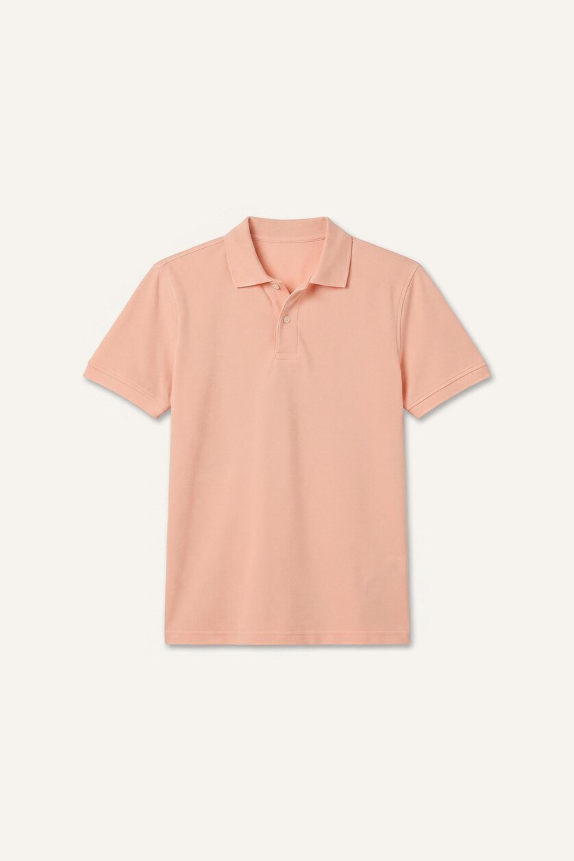 Man Salmon Regular Fit Pique Short Sleeve Polo T-Shirt