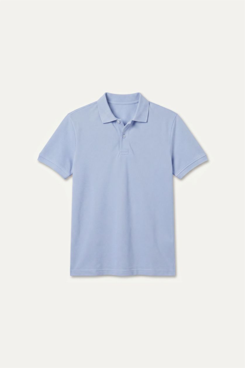 Erkek Lila %100 Pamuk Polo Tişört