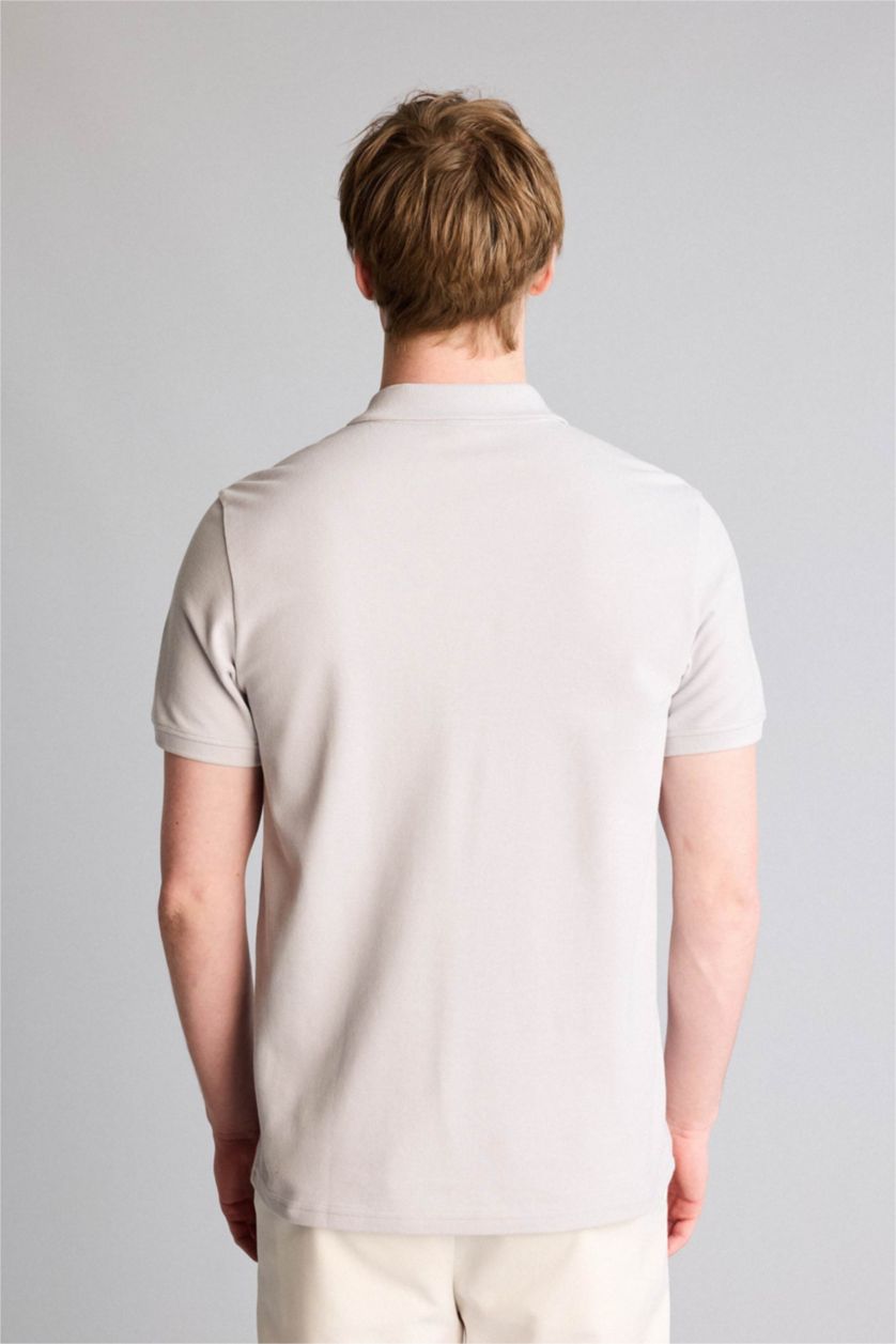 Erkek Açık Lila %100 Pamuk Polo Tişört