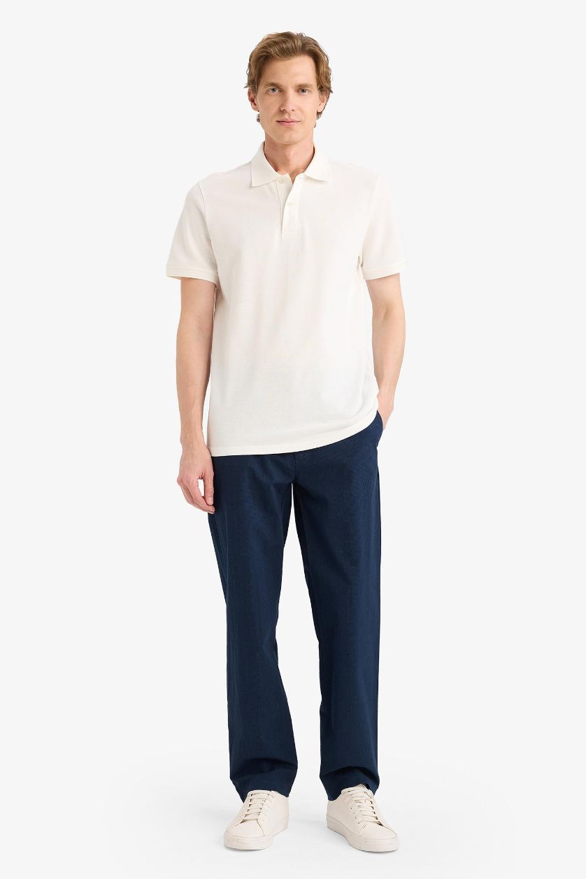 MAN White Cotton Polo T-Shirt