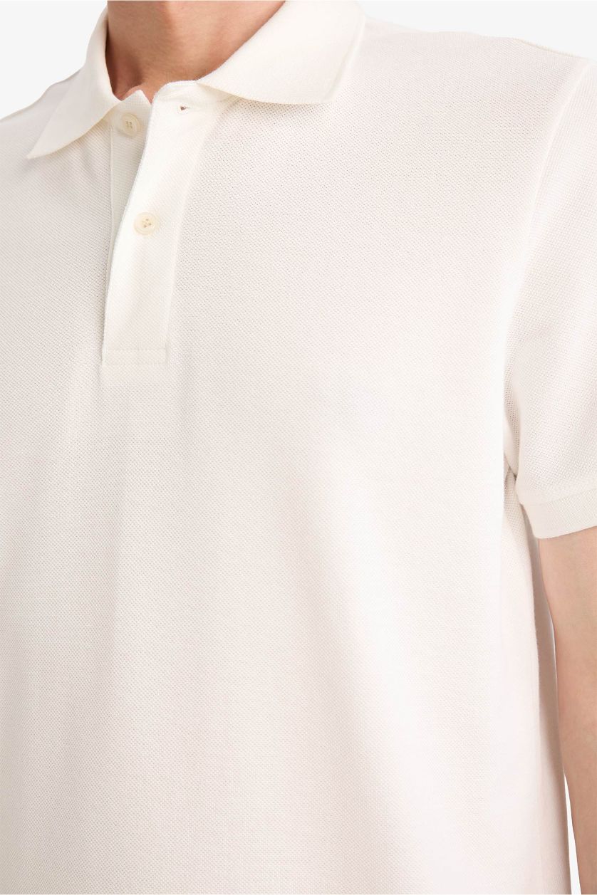 MAN White Cotton Polo T-Shirt