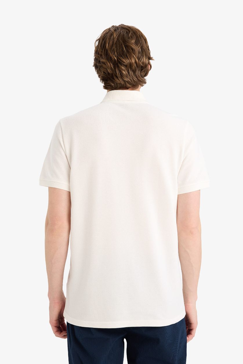 MAN White Cotton Polo T-Shirt